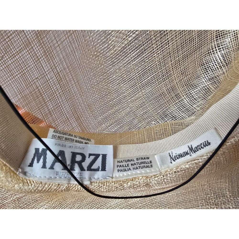 Marzi Firenze Neiman Marcus Italian Natural Straw Hat - Picture 6 of 7